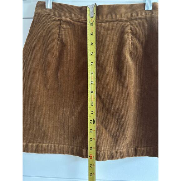Uniqlo Brown Corduroy Mini Skirt Size 2 Button Front Pockets A-Line - Picture 8 of 8